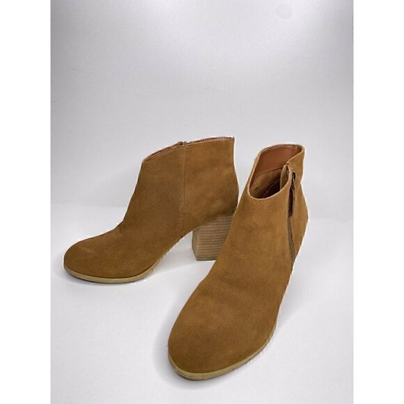 Ecote Boots Size 8 Women's Urban Outfitters Cowsuede Size Zipper Pointed Toe Tan - Picture 1 of 6